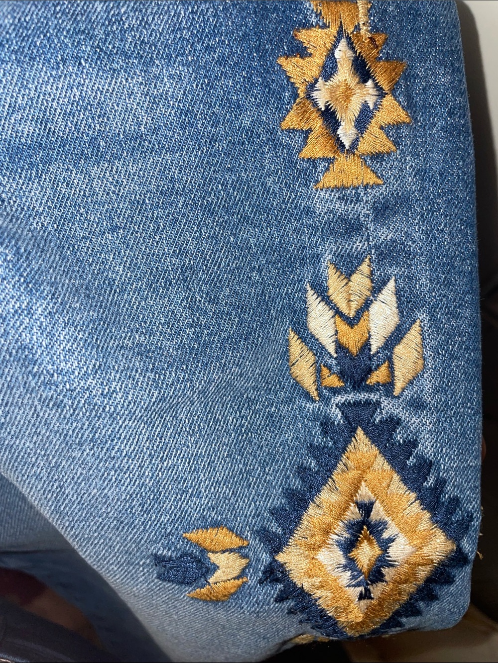 Driftwood embroidered jeans